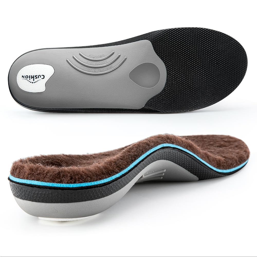 VALSOLE Heavy Duty Support Pain Relief Orthotics - 220+ lbs Plantar Fasciitis High Arch Support Insoles for Men Women, Flat Feet Orthotic Insert, Work Boot Shoe Insole, Absorb Shock with Every Step