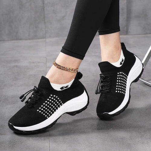 Comfort Wear Orthowear Shoes for Women Mesh Breathable Comfortwear Ortho Shoes, Comfortable Air Cushion Orthopedic Sneakers Thick Bottom Ortho Stretch Cushion Plantar Fasciitis Diabetic Shoe