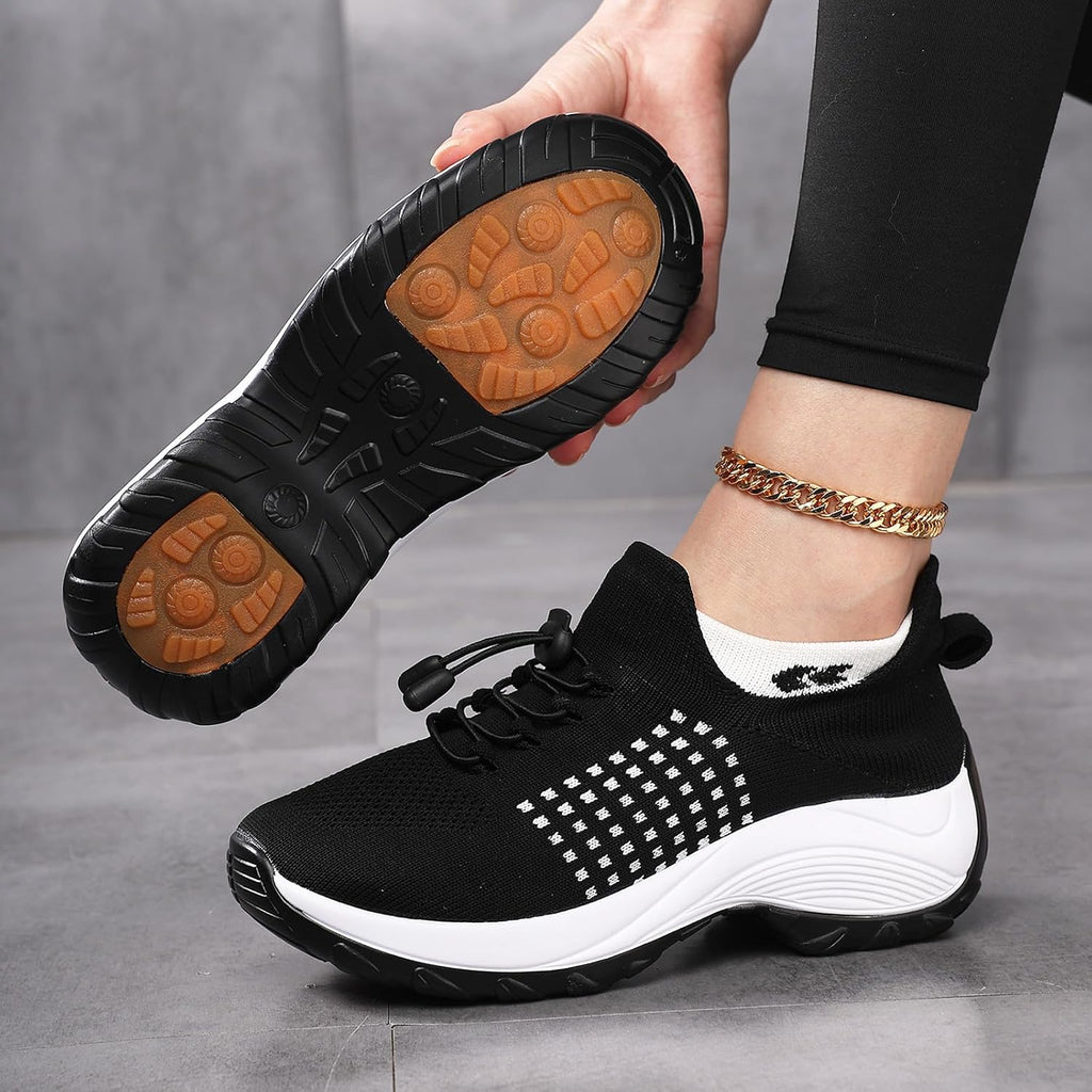Comfort Wear Orthowear Shoes for Women Mesh Breathable Comfortwear Ortho Shoes, Comfortable Air Cushion Orthopedic Sneakers Thick Bottom Ortho Stretch Cushion Plantar Fasciitis Diabetic Shoe