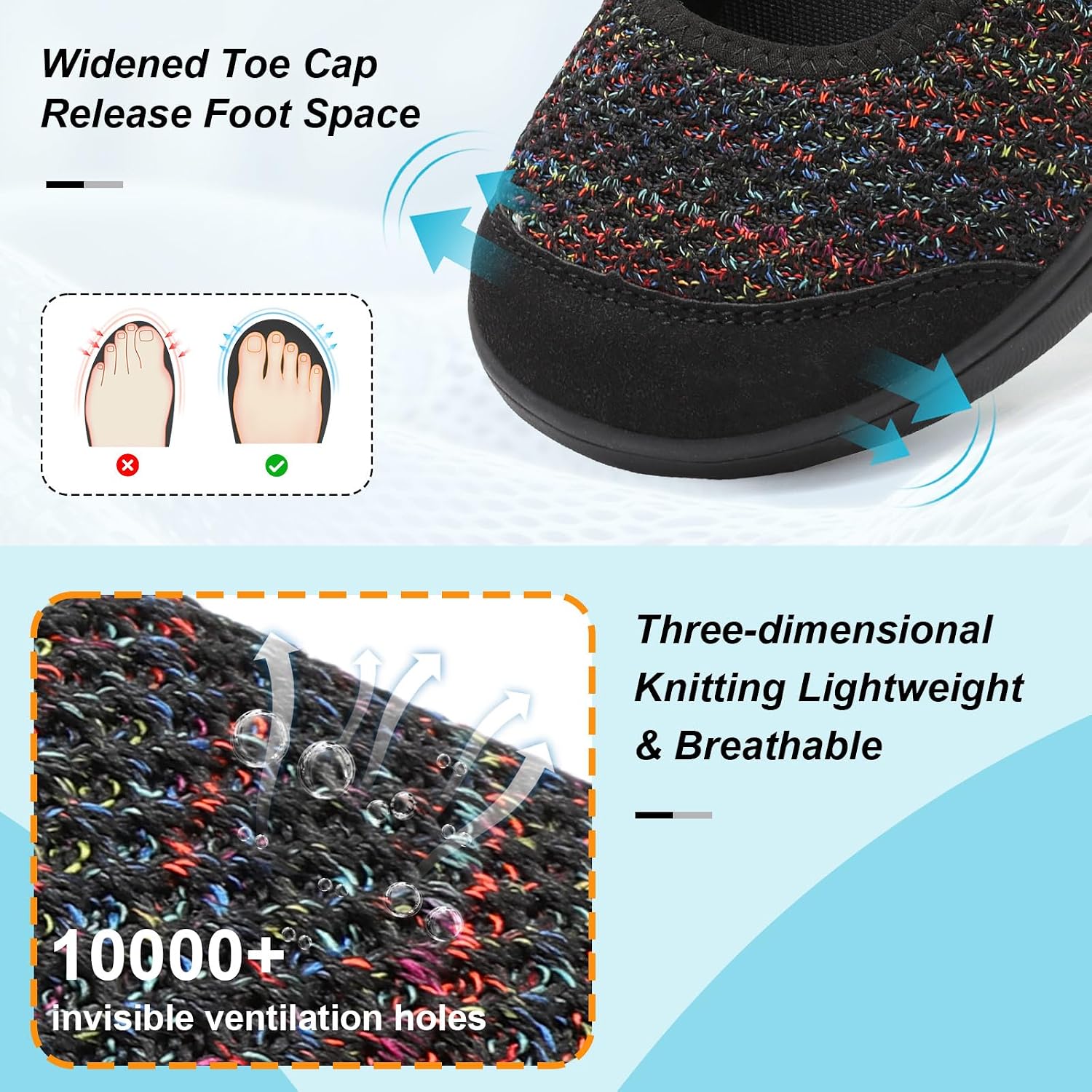 BARERUN Womens Barefoot Walking Shoes Adjustable Wide Diabetic Shoes Breathable Zero Drop Sneakers for Wide Width Arthritis Edema Feet Nursing Shoe Indoor Outdoor