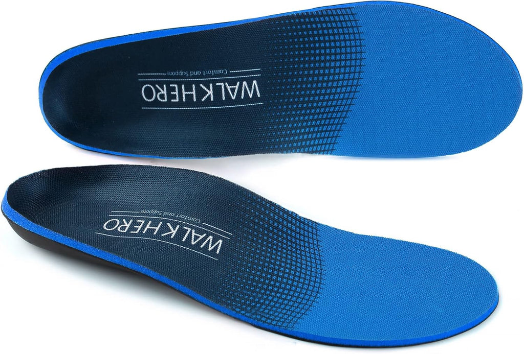 WalkHero Plantar Fasciitis Relief, Arch Support Insoles for Men Women | Shoe Inserts for Flat Feet, Orthotics Insoles All-Day Energy and Comfort with Every Step (Mens 11-11 1/2 | Womens 13-13 1/2)